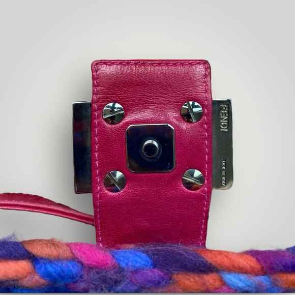 Fendi Vintage Pink & Blue Knitted Mama Baguette π - Picture 5 of 10